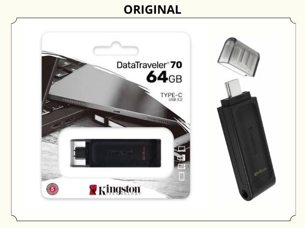 &ua PENDRIVE ORIGINAL 64 GB KINGSTON DT 70 TIPO C